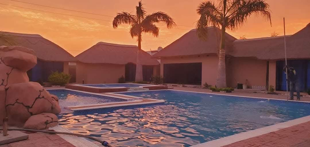 Pool at sunset